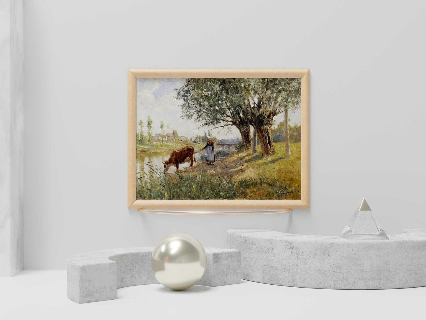Countryside Near Grez-sur-Loing - Vintage Impressionist Landscape Oil Painting & Rustic Wall Art #CG073