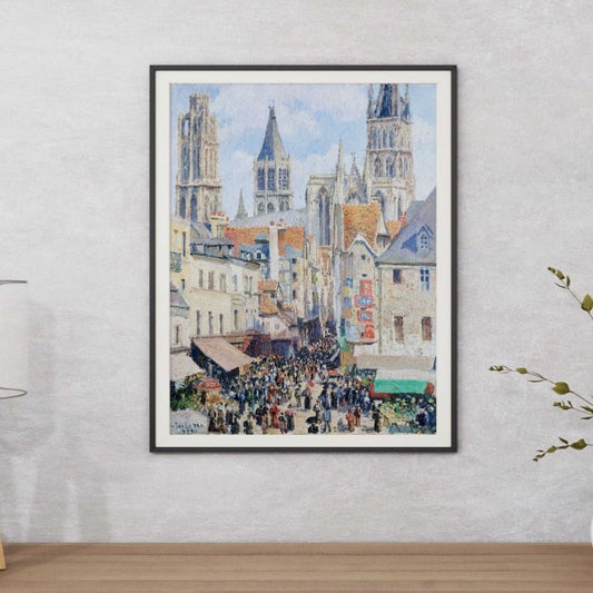 Vintage Grocery Street Oil Painting - Classic Post-Impressionist Streetscape & European City Wall Art #GS092