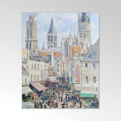 Vintage Grocery Street Oil Painting - Classic Post-Impressionist Streetscape & European City Wall Art #GS092