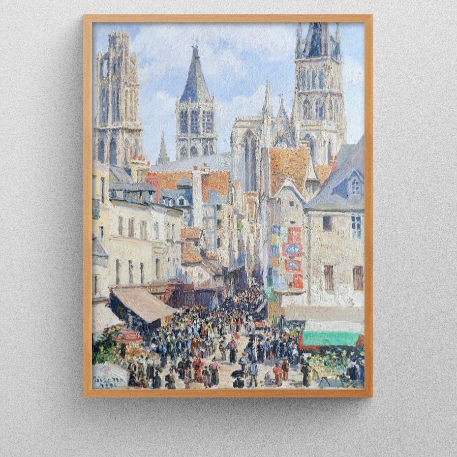 Vintage Grocery Street Oil Painting - Classic Post-Impressionist Streetscape & European City Wall Art #GS092