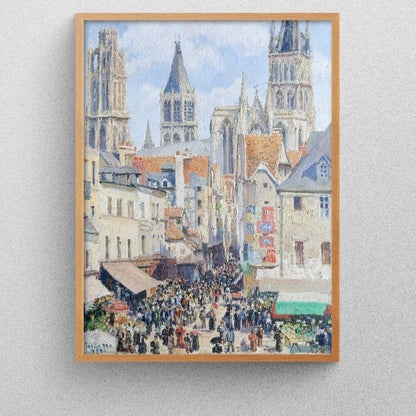 Vintage Grocery Street Oil Painting - Classic Post-Impressionist Streetscape & European City Wall Art #GS092