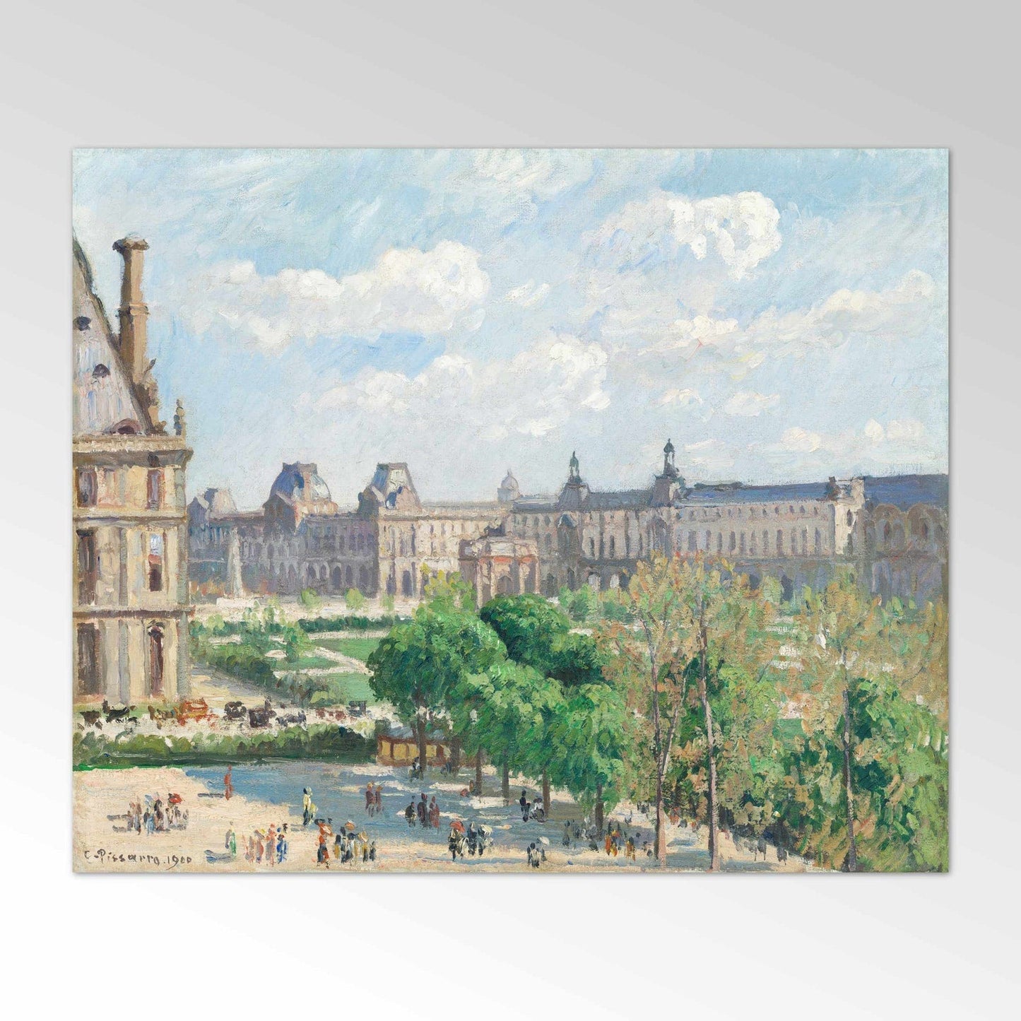 Place Du Carrousel, Paris - Vintage Impressionist Cityscape Oil Painting & French Street Scene Art #PC058