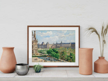 Place Du Carrousel, Paris - Vintage Impressionist Cityscape Oil Painting & French Street Scene Art #PC058