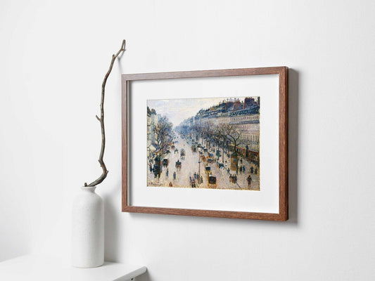 The Boulevard Montmartre - Vintage Impressionist Paris Cityscape Oil Painting & Classic Street Wall Art #BM041
