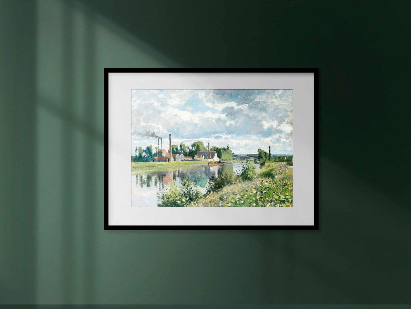 The River Oise Near Pontoise - Vintage Impressionist Landscape Oil Painting & River Scenery Wall Art #RO085