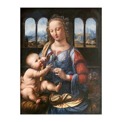 Madonna of the Carnation - Vintage Renaissance Oil Painting & Classical Madonna and Child Art #MC096