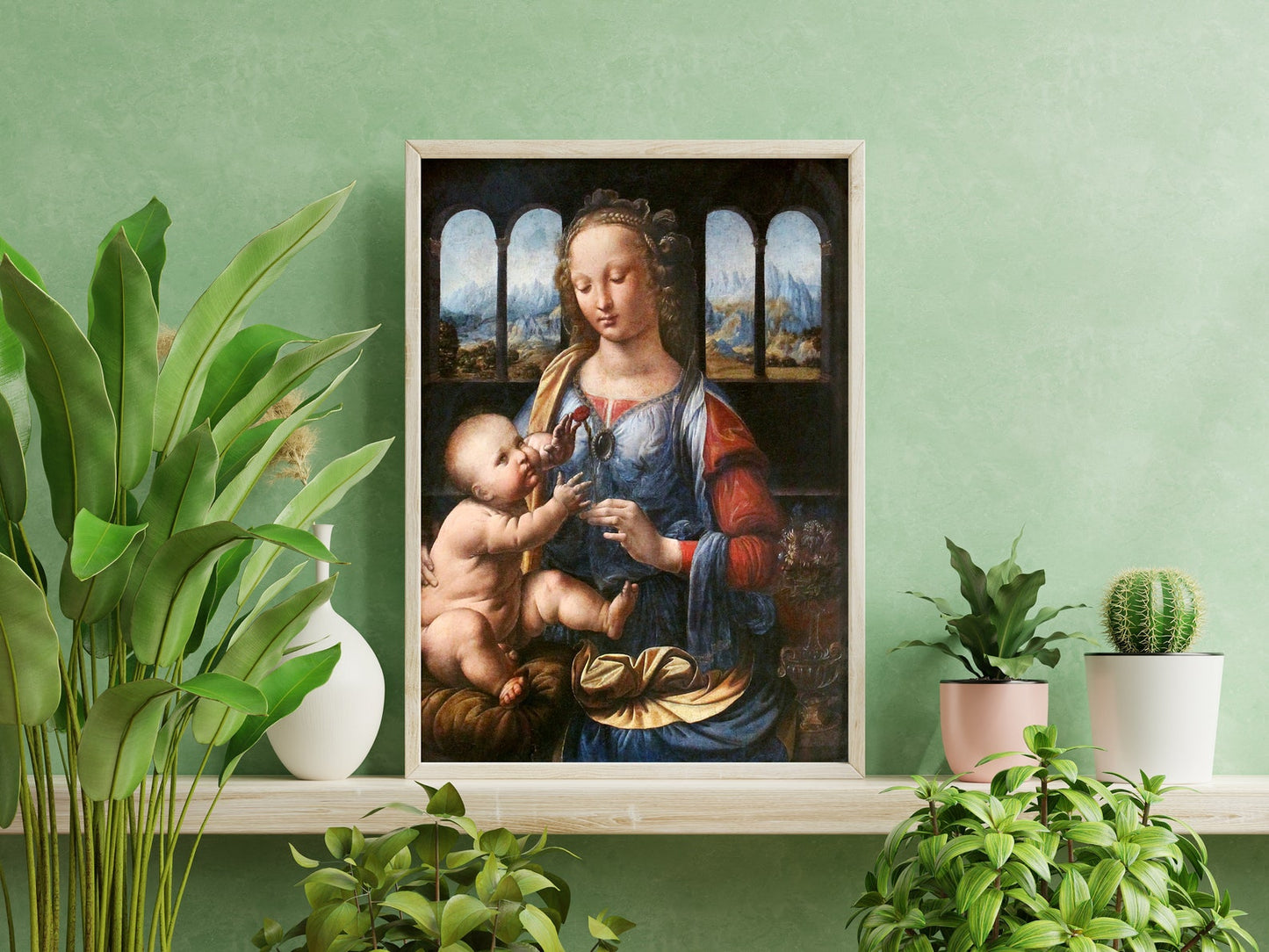 Madonna of the Carnation - Vintage Renaissance Oil Painting & Classical Madonna and Child Art #MC096