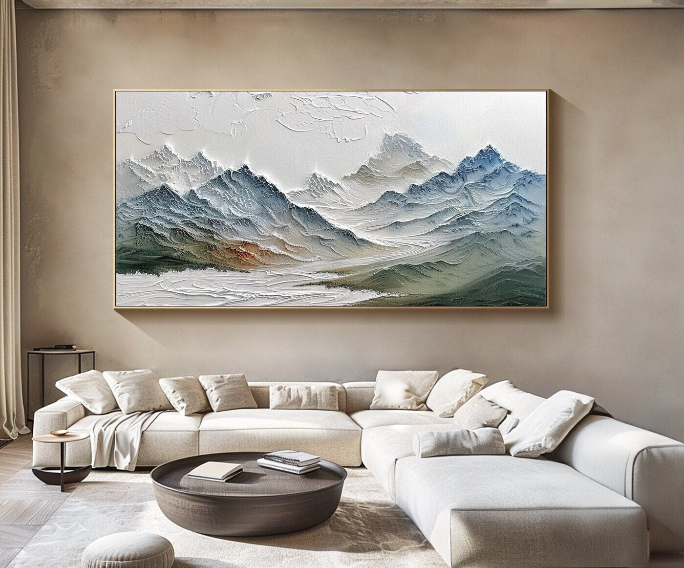Colorful Impasto Mountain Art | Large Textured Landscape Painting