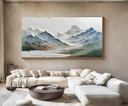 Colorful Impasto Mountain Art | Large Textured Landscape Painting