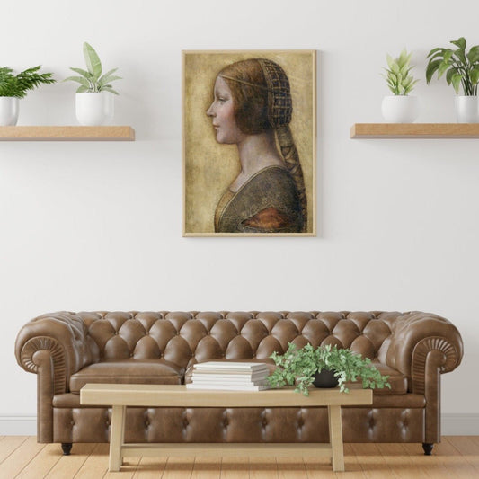 La Belle Principessa - Vintage Renaissance Portrait Oil Painting & Classical Female Profile Art #LBP022