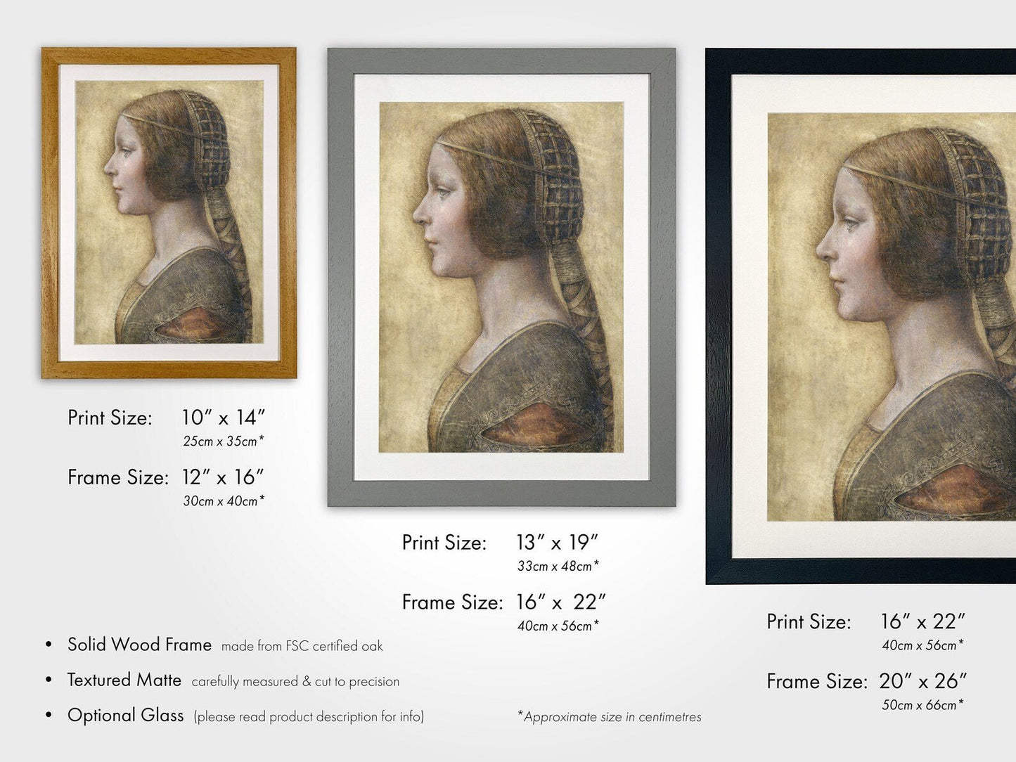 La Belle Principessa - Vintage Renaissance Portrait Oil Painting & Classical Female Profile Art #LBP022
