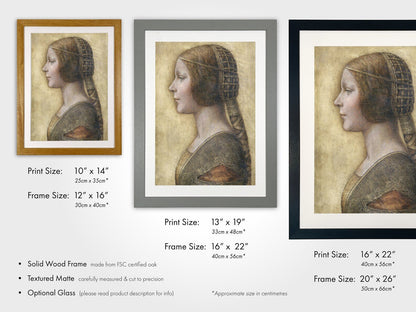 La Belle Principessa - Vintage Renaissance Portrait Oil Painting & Classical Female Profile Art #LBP022