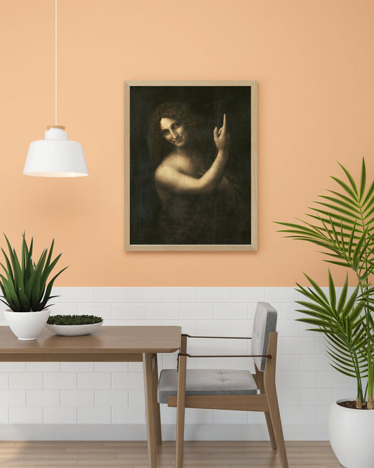 Saint John the Baptist - Vintage Renaissance Oil Painting & Classical Religious Portrait Art #SJB074