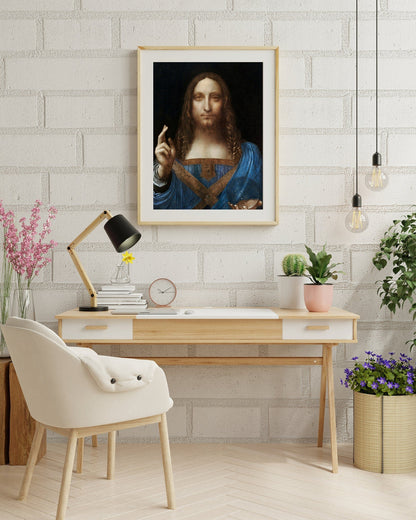 Salvator Mundi - Vintage Renaissance Portrait Oil Painting & Classical Religious Wall Art #SM112