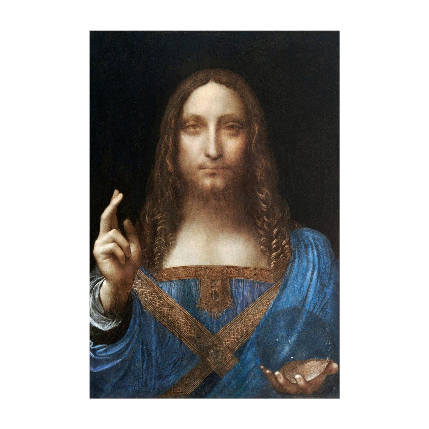 Salvator Mundi - Vintage Renaissance Portrait Oil Painting & Classical Religious Wall Art #SM112