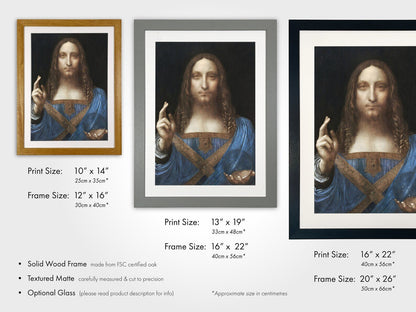 Salvator Mundi - Vintage Renaissance Portrait Oil Painting & Classical Religious Wall Art #SM112