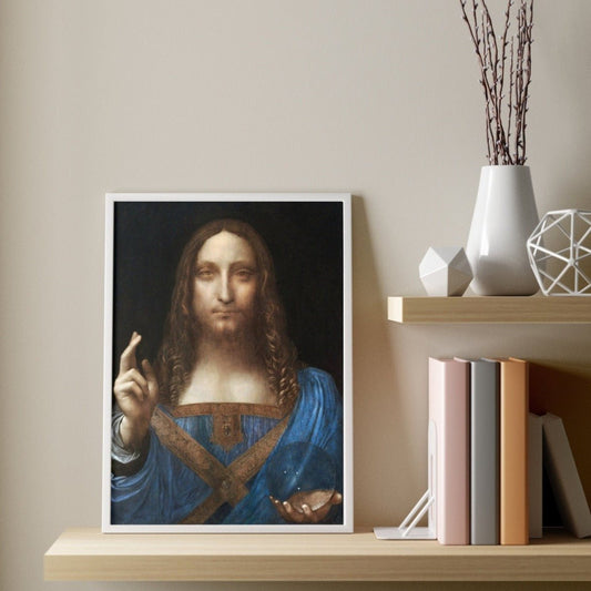 Salvator Mundi - Vintage Renaissance Portrait Oil Painting & Classical Religious Wall Art #SM112