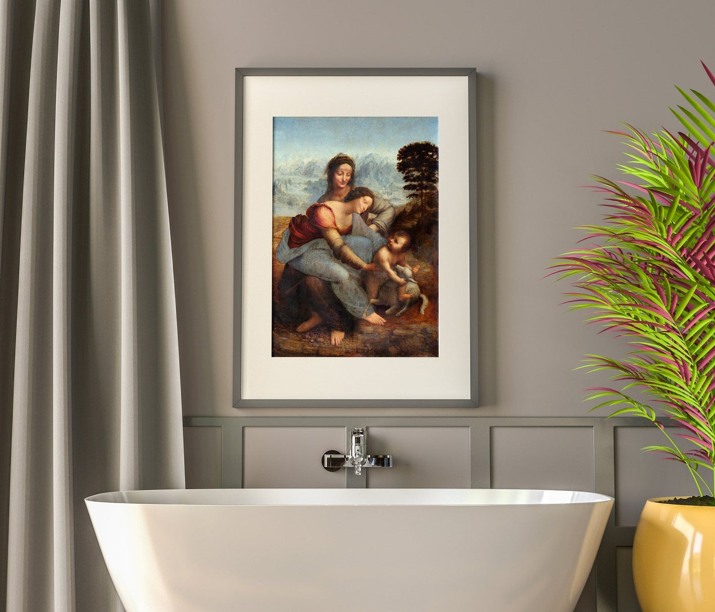 The Virgin and Child with Saint Anne - Vintage Renaissance Oil Painting & Classical Religious Portrait Art #VCA053