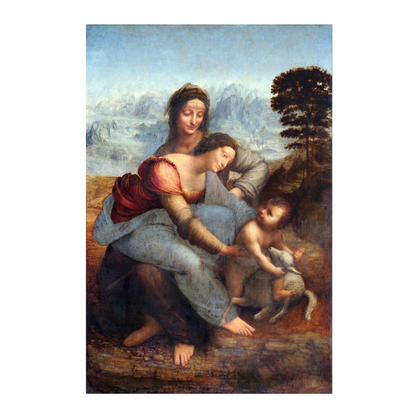 The Virgin and Child with Saint Anne - Vintage Renaissance Oil Painting & Classical Religious Portrait Art #VCA053