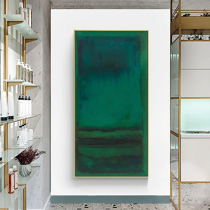 Modern Abstract Green Teal Oil Painting - Large Hand-Painted Contemporary Wall Art on Canvas #TC082