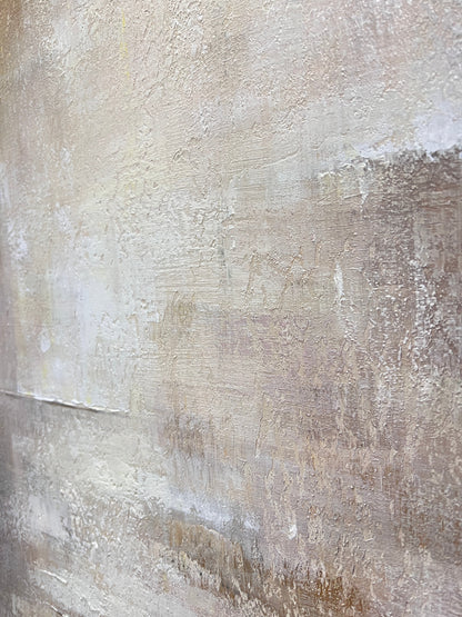 Minimalist Wabi-Sabi Textured Oil Painting - Large Vertical Neutral Abstract Canvas Art #ZZ109